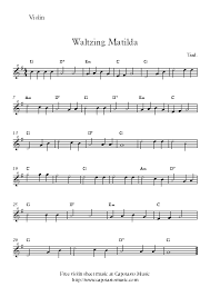 Send lyrics send translation send music video. Free Printable Sheet Music Free Violin Sheet Music Waltzing Matilda