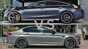 The m5 has eight gears in its gearbox while the e63 has nine. 2019 Bmw M5 Competition Vs Mercedes Amg Gt 63s Coupe Youtube