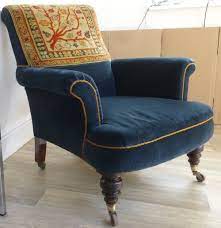 Shop for velvet armchairs at cb2. Vict Carpet Back Armchair Blue Velour Upholstery Antique Armchairs Blue Velvet Chairs Leather Dining Room Chairs