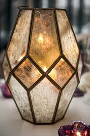 Deco Lantern Rents For 35 14 Tall Mercury Glass Panes Allow Candle Light To Shine Throug Mercury Glass Lantern Stained Glass Candle Holders Glass Lantern