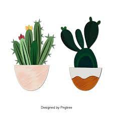 Beautiful Cartoon Cute Hand Painted Plants Potted Cactus Flowers Beautiful Cartoon Lovely Png And Vector With Transparent Background For Free Download Painted Plant Pots Watercolor Plants Cactus Flowers
