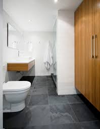 What S The Best Tile Layout For My Bathroom Straight Or Staggered Slate Bathroom Modern Bathroom Slate Flooring