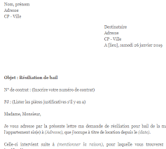Lettre de resiliation du bail. Resiliation Du Bail Avec Demande De Reduction Amiable Du Preavis