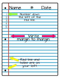 lined paper heading and set up poster classroom hacks