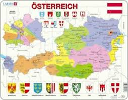 Alle karten werden in einer pappröhre (97 x 5 x 5 cm) verschickt. Larsen Puzzle Osterreich Politische Karte Wiener Bezirke 70 Tlg Ebay
