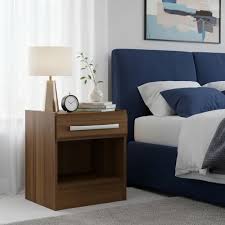 Mesa de Luz Duna PGU en MDP Color Simil Madera Oscura