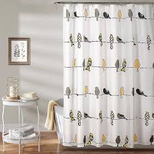 Yellow and gray shower curtain. Yellow And Gray Birds Rowley Shower Curtain Kirklands