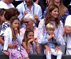 Getty mirka federer pictured with the couples four children at the 2018 australian open. Roger Federer S Two Sets Of Twins Steal Show At Wimbledon With Cheeky Antics But He Wouldn T Have It Any Other Way Mirror Online