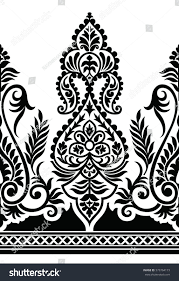 Black And White Wall Stencil Designs Traditional Black And White Indian Motif Saree Painting Designs Embroidery Neck Designs Stencil Designs