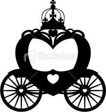 Vector Illustration Of A Heart Shaped Royal Carriage In Silhouette Disney Silhouettes Silhouette Illustration