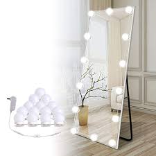 Dependably bright lights for pros. Buy Hollywood Led Vanity Lights Strip Kit With 14 Dimmable Light Bulbs For Full Body Length Mirror And Bathroom Wall Mirror Plug In Mirror Lights With Power Supply White No Mirror Included