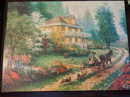 Each painting tells the entire story of a disney film in one image, taking inspiration from art, sketches and other historic documents from the disney archives. Sunday At Applehill Thomas Kinkade 1000 Piece Puzzle I Love Doing Thomas Kinkade Puzzles Because The Quality Of The Pieces Is Great And The Pictures Are Beautiful Jigsawpuzzles
