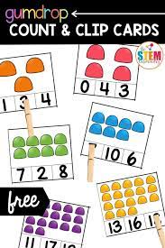 Gumdrop Count And Clip Cards Clip Cards Holiday Math Activities Holiday Math