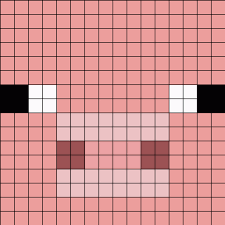 Minecraft Pig Face 16x16 Kandi Pattern Minecraft Pig Face Minecraft Pig Minecraft Beads