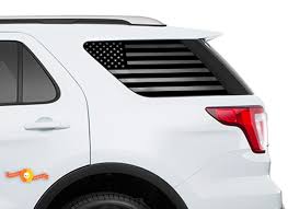 Back Glass Matte Black American Flag Window Decal Product 2011 2018 Ford Explorer Sport Usa Flag Windshield Decals For Rear Windows Stickers Ford Explorer Sport Ford Explorer Flag Decal
