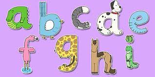 Solid black alphabet lettering stands out on any coloured display background. Lower Case Animal Alphabet Display Lettering Teacher Made