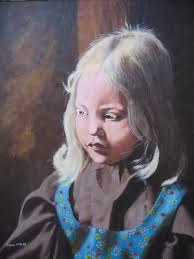 EUGENE MCNABB PAINTING REALISTIC PORTRAIT OF A YOUNG GIRL EXHIBITED ART  MUSEUM