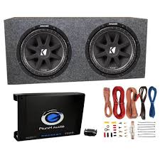 These 12 kicker compvr subs are dual 4 ohms voice coils wired to 2 ohms in a 1.2 cubic feet sealed box each. Kicker 44dcwc122 12 600w Complete Subwoofer Bass Package Includes Dual Loaded Subwoofer Enclosure Amplifier Wiring Kit Walmart Com Walmart Com