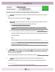 Artificial selection, breed, chromosome, evolution, fitness, genotype, mutation, natural selection, phenotype prior knowledge question (do this before using the gizmo.this. Activity B Docx Activity B Artificial Selection Get The Gizmo Ready Select Artificial Selection Set The Mutation Rate To 2 0 Question How Can A Course Hero