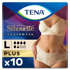 TENA Pants Silhouette Plus Crème Hoge Taille Large 10 stuks | Plein.nl