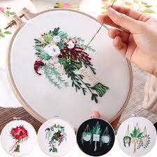 Each one of these stitches Diy Ribbon Embroidery Kit Flower Printed Floral Pattern Cross Stitch Needlework With Embroidery Hoop Frame Wall Painting Art Embroidery Aliexpress