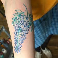 Shim Illustration Tattoo On Instagram Wisteria For Tabitha Storm Thank You For Coming Back At Femmefatale Blue Ink Tattoos Tattoos Geometric Tattoo