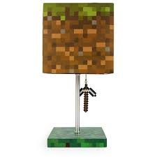 A minecraft block size is relevant to what? Robe Factory Llc Minecraft Grass Block Desk Lamp With Pickaxe 3d Puller 14 Inches Tall Target
