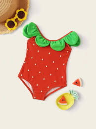 Baby bathing suit, monogram bathing suit baby toddler girls one piece. Baby Girls Strawberry Pattern One Piece Swimwear Shein Usa