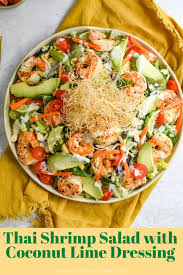 Top each with half the shrimp, corn, cucumber, carrots, basil and cilantro. Thai Shrimp Salad With Coconut Lime Dressing My Modern Cookery