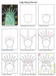 how to draw the statue of liberty tutorial and coloring pages school art projects elementary kids livre de couleurs voor kinderen