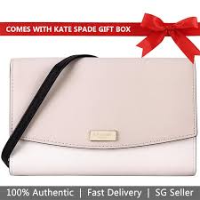 SpreeSuki - Kate Spade Crossbody Bag Wallet In Gift Box Laurel Way Winni  Pumice Beige / Cement White # WLRU2976