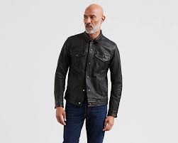 Leather Trucker Jacket Black Levi S Us Leather Jacket Men Trucker Jacket Jackets