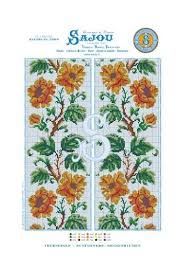 Cross Stitch Pattern Chart Reedition Flower Motif Sunflowers