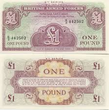 Great Britain 1 Pound 1962 British Armed Forces Special Vouchers British Armed Forces Bank Notes World Coins