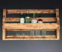 Wood turned goblets handmade for your kitchen and table. Dekorie Wooden Whisky Rack With Glass Holder Flamed Industrial Style Ready Assembled Wall Mounted Wooden Whisky Rack Amazon De Home Kitchen