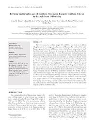 Ling xiao (final rank 67) name: Pdf Refining Stratigraphic Ages Of Northern Hsuehshan Range In Northern Taiwan By Detrital Zircon U Pb Dating