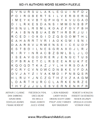 Science Fiction Authors Printable Word Search Puzzle Word Search Games Word Games Word Puzzles