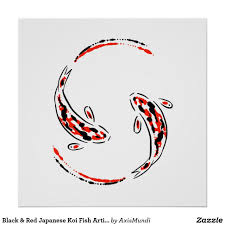 Black Red Japanese Koi Fish Artistic Poster Zazzle Com Koi Fish Drawing Japanese Koi Fish Drawings