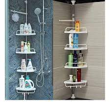4 Layer Bathroom Shower Bath Caddy Corner Storage Rack Wall Shelf Pole Organizer Corner Shower Caddy Shower Caddy Bathroom Storage Stand