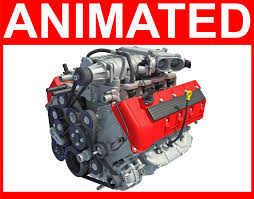 Animated V8 Engine Engineering Animation Extreme Close Up