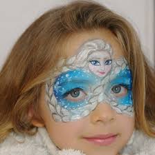 Kind Als Elsa Schminken Prinzessin Gesichtsbemalung Blau Weiss Fasching Carnival Kinder Schminken Prinzessin Kinder Schminken Gesichtsbemalung