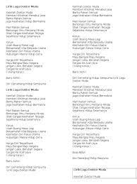 Ini cerita hey orang muda hanya mahu bernyawa ini cerita darah muda selamanya. Lirik Lagu Doktor Muda