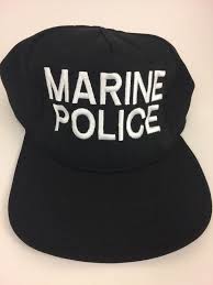 Vintage Marine Police Hat Cap Black Snapback Made Usa Large Bancroft 5panel Black Snapback Police Hat Black Snapback Hats