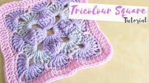 Crochet Tricolour Square Tutorial Bella Coco Crochet Tutorial Crochet Patterns Granny Square