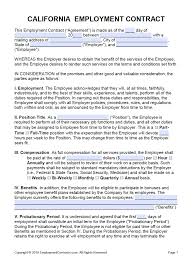 How many hours is full time employment? Free California Employment Contract Template Pdf Word