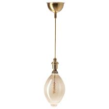 Rollsbo Led Lamp E27 400 Lumen Dimbaar Ballonvormig Bruin Helder Glas Ikea Led Bulb Pendant Lamp Clear Glass