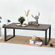 Aingoo Rustic Wooden Coffee Table With Metal Frame Dark B Https Www Amazon Com Dp B076bk5l96 Coffee Table Rustic Wooden Coffee Table Coffee Table Vintage