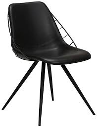 dan form sway stoel set van 2 kunstleer zwart zwart metalen poten stoelen zwart kunstleer