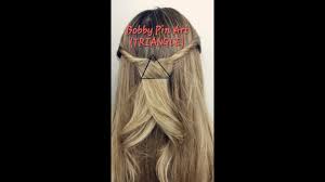 Metal bun style hairstyle five : Styling With Bobby Pins Bobby Pin Art Triangle Half Hair Youtube