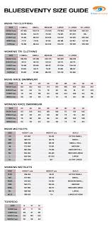 Blueseventy Size Chart Blue Seventy Helix Wetsuit Size Chart